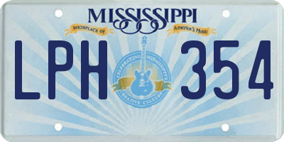 MS license plate LPH354