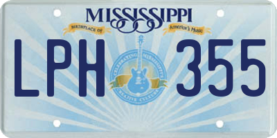 MS license plate LPH355