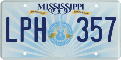 MS license plate LPH357