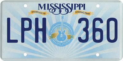 MS license plate LPH360
