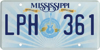 MS license plate LPH361