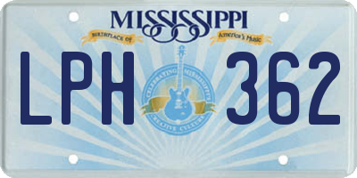 MS license plate LPH362