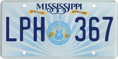 MS license plate LPH367