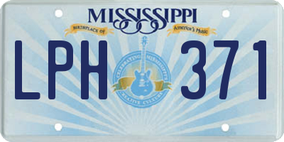 MS license plate LPH371