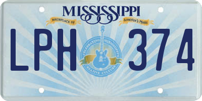 MS license plate LPH374