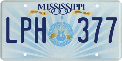 MS license plate LPH377