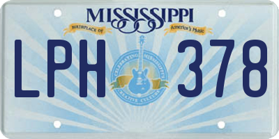 MS license plate LPH378