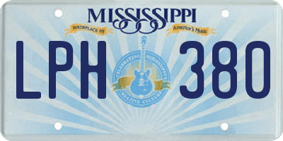 MS license plate LPH380