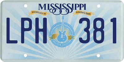 MS license plate LPH381