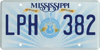 MS license plate LPH382