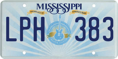 MS license plate LPH383