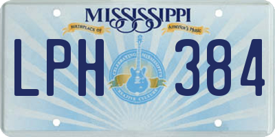 MS license plate LPH384