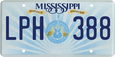 MS license plate LPH388