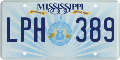 MS license plate LPH389