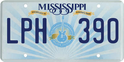 MS license plate LPH390