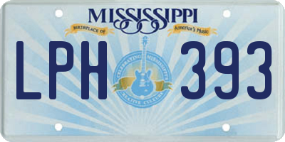 MS license plate LPH393