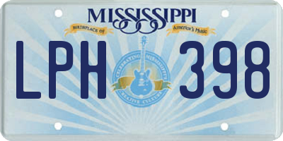 MS license plate LPH398