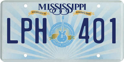 MS license plate LPH401