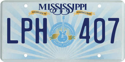 MS license plate LPH407