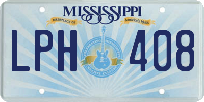 MS license plate LPH408