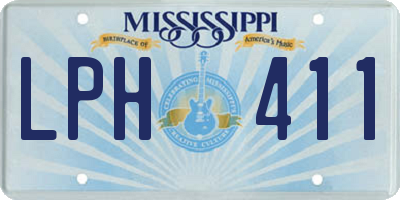 MS license plate LPH411