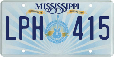 MS license plate LPH415