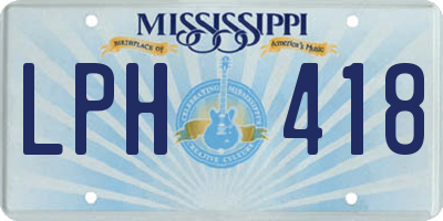 MS license plate LPH418