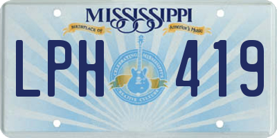 MS license plate LPH419