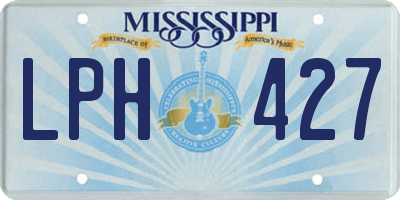 MS license plate LPH427