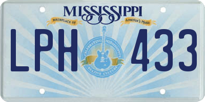 MS license plate LPH433
