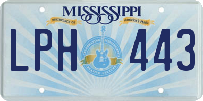 MS license plate LPH443