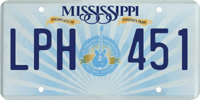 MS license plate LPH451