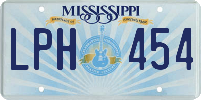 MS license plate LPH454
