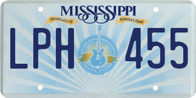 MS license plate LPH455