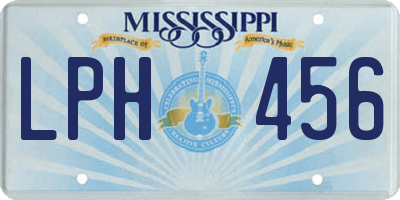 MS license plate LPH456