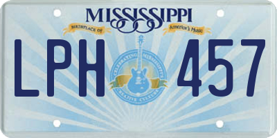 MS license plate LPH457