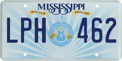 MS license plate LPH462