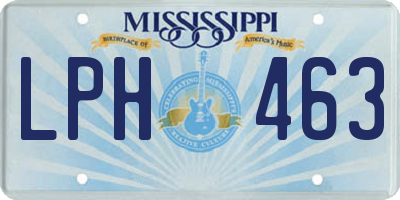 MS license plate LPH463