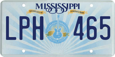 MS license plate LPH465