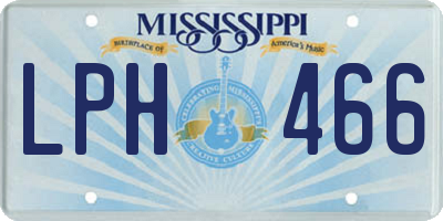 MS license plate LPH466