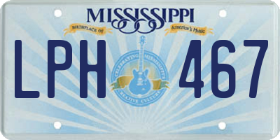 MS license plate LPH467