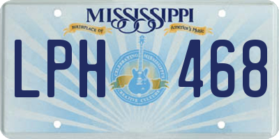 MS license plate LPH468