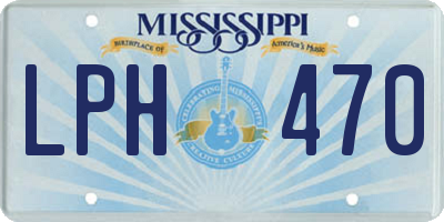 MS license plate LPH470