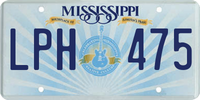 MS license plate LPH475