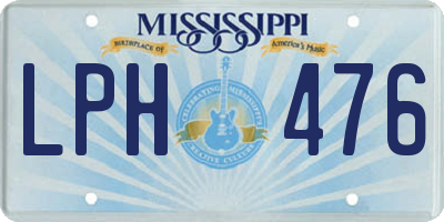 MS license plate LPH476