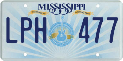 MS license plate LPH477
