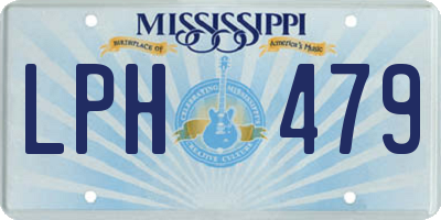 MS license plate LPH479