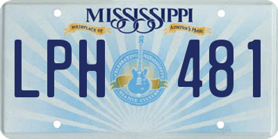 MS license plate LPH481