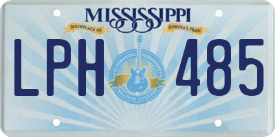 MS license plate LPH485