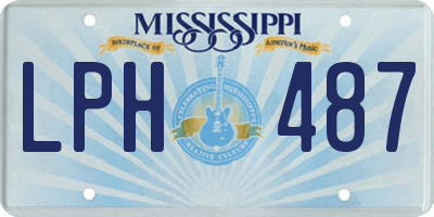 MS license plate LPH487
